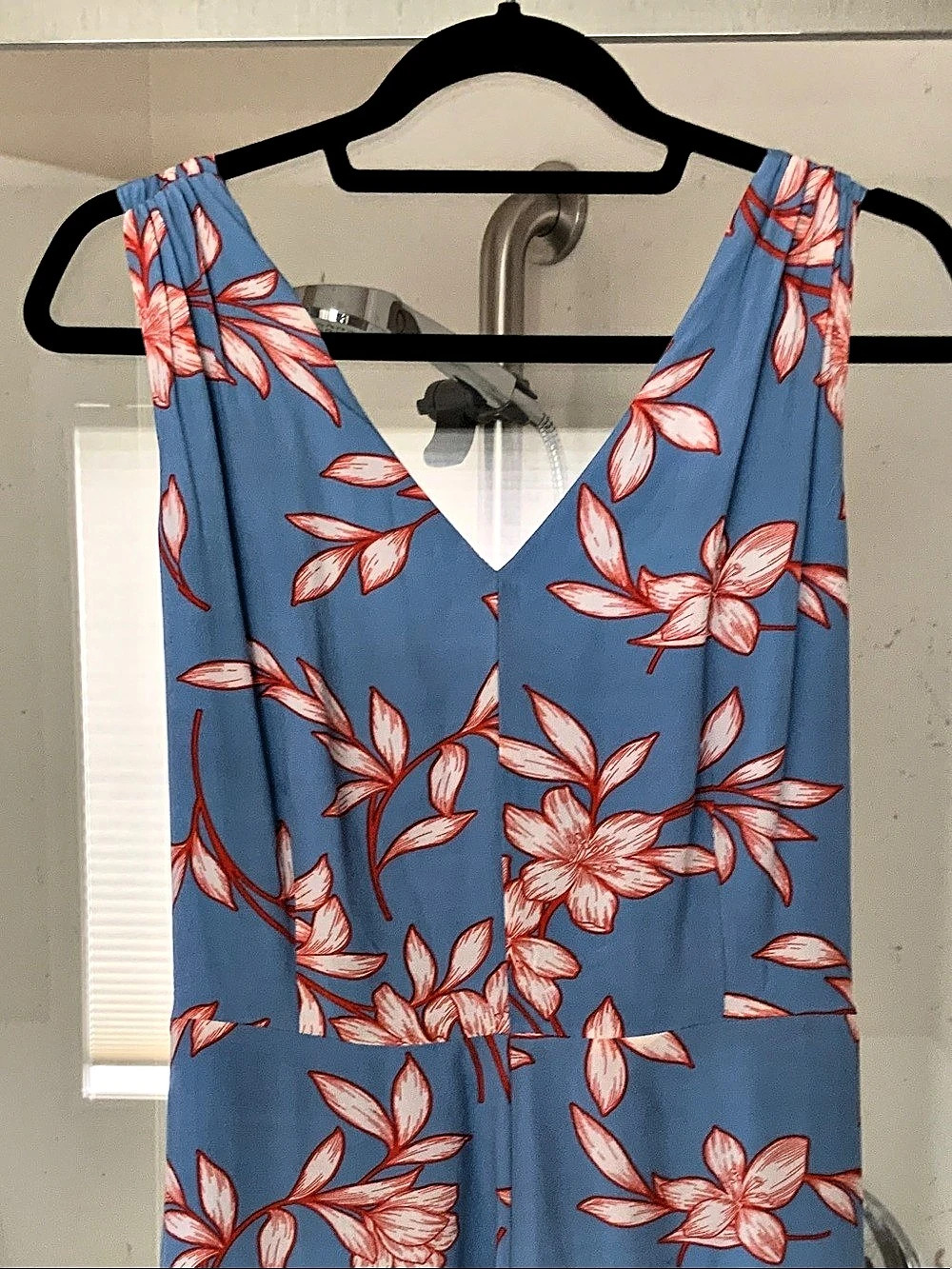 Talbots Floral Mldi Dress Blue Pink Lined 20Size 10 Like New
